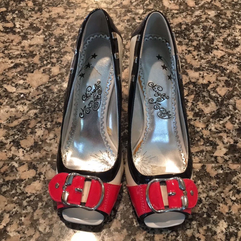 Black/Pink/White heels